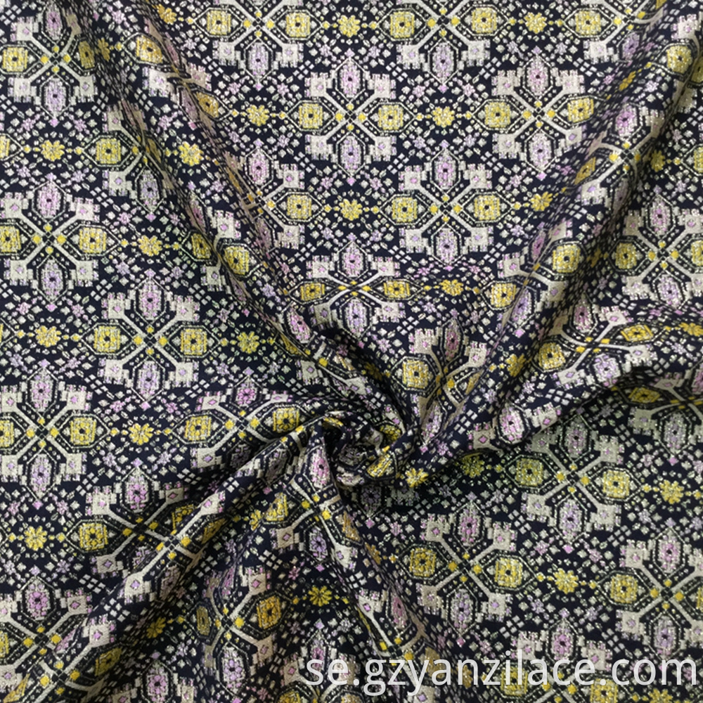 Black and Gold Jacquard Fabric